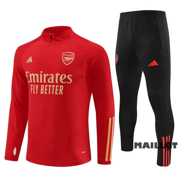 Foot Maillot Pas Cher Ensemble Complet Sudadera Entrainement Arsenal 2023 2024 Rouge Noir