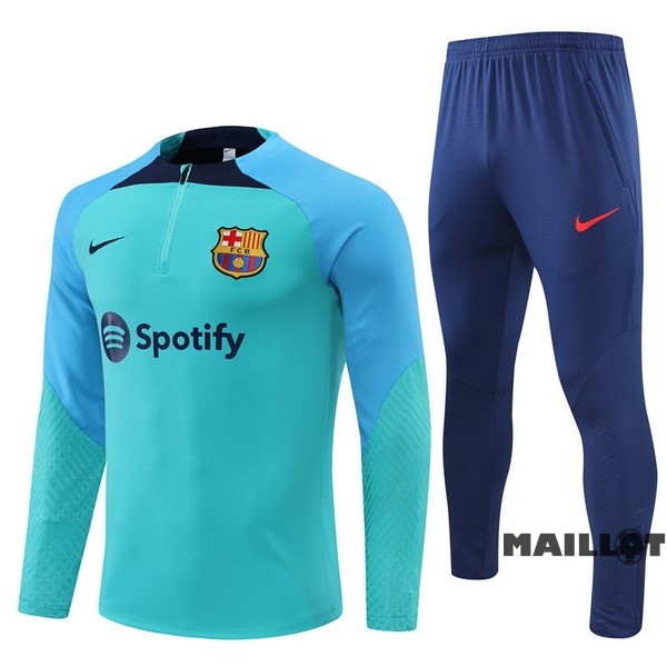 Foot Maillot Pas Cher Ensemble Complet Sudadera Entrainement Barcelona 2022 2023 Bleu II Vert