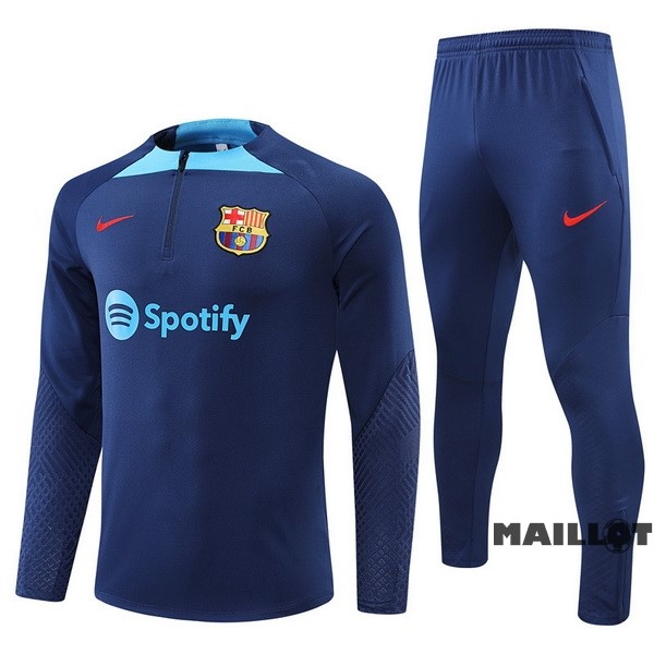 Foot Maillot Pas Cher Ensemble Complet Sudadera Entrainement Barcelona 2022 2023 Bleu Marine