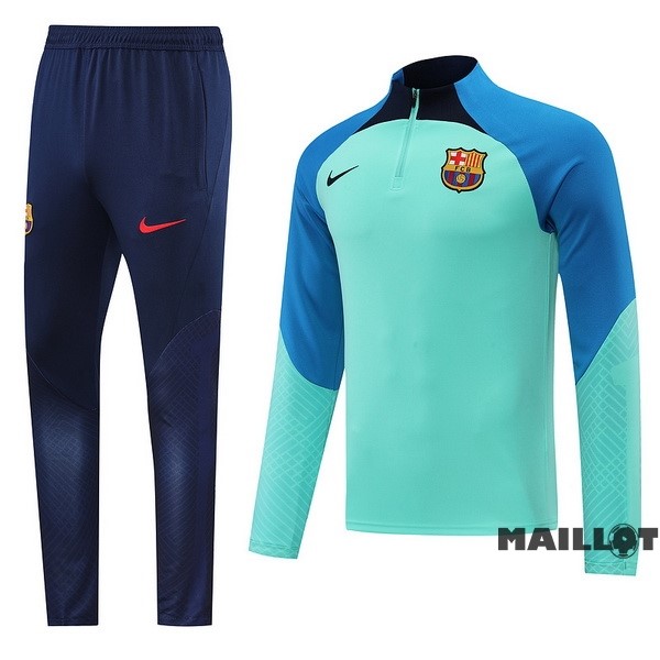 Foot Maillot Pas Cher Ensemble Complet Sudadera Entrainement Barcelona 2022 2023 Bleu Marine Vert