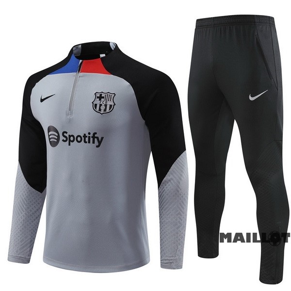 Foot Maillot Pas Cher Ensemble Complet Sudadera Entrainement Barcelona 2022 2023 Gris Noir