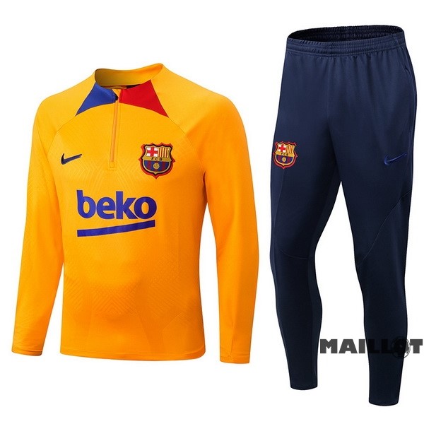 Foot Maillot Pas Cher Ensemble Complet Sudadera Entrainement Barcelona 2022 2023 Orange Bleu