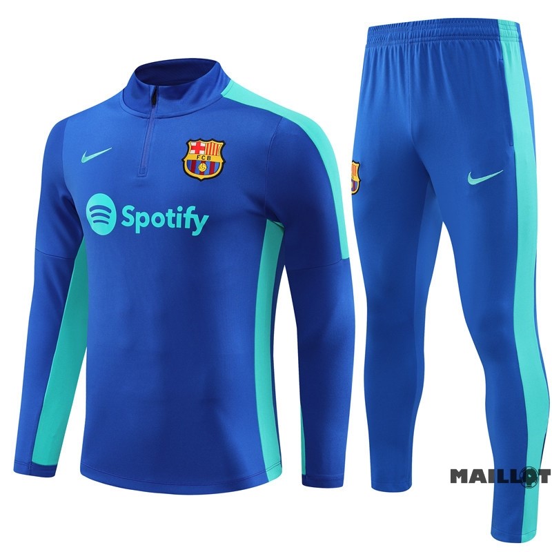 Foot Maillot Pas Cher Ensemble Complet Sudadera Entrainement Barcelona 2023 2024 Bleu Vert