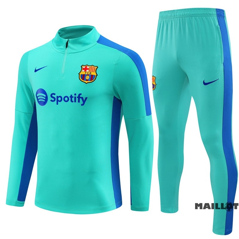 Foot Maillot Pas Cher Ensemble Complet Sudadera Entrainement Barcelona 2023 2024 Vert Bleu