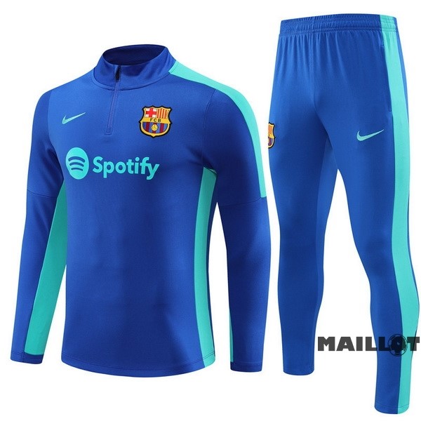 Foot Maillot Pas Cher Ensemble Complet Sudadera Entrainement Barcelona Enfant 2023 2024 Bleu Vert