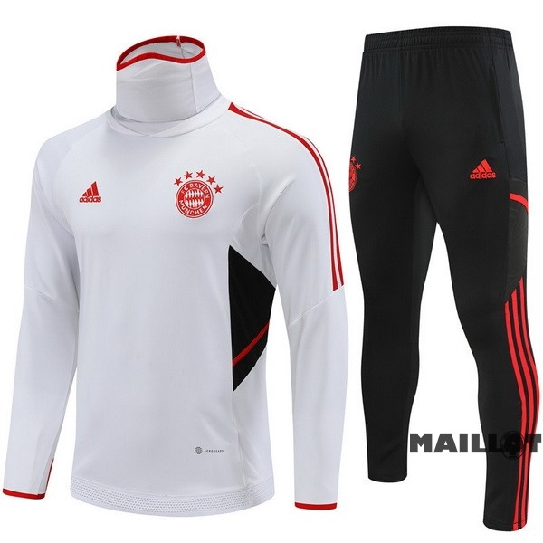 Foot Maillot Pas Cher Ensemble Complet Sudadera Entrainement Bayern Múnich 2022 2023 Blanc Noir