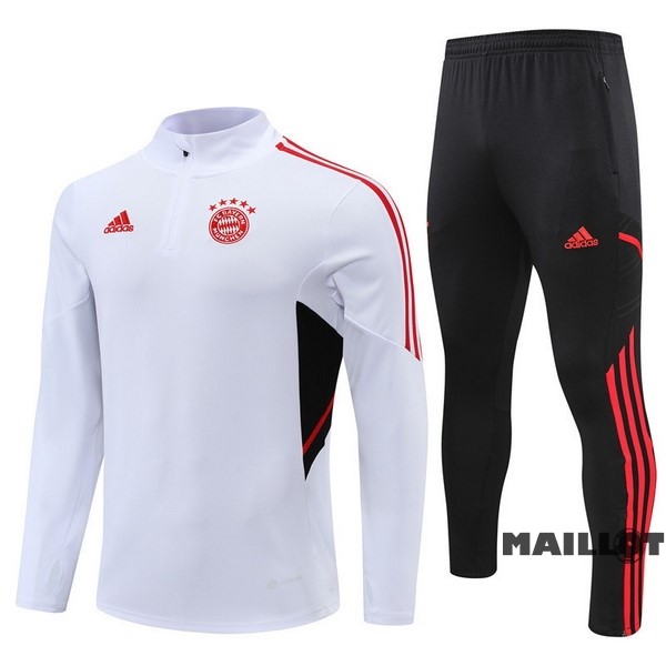 Foot Maillot Pas Cher Ensemble Complet Sudadera Entrainement Bayern Múnich 2022 2023 Blanc Noir Rouge