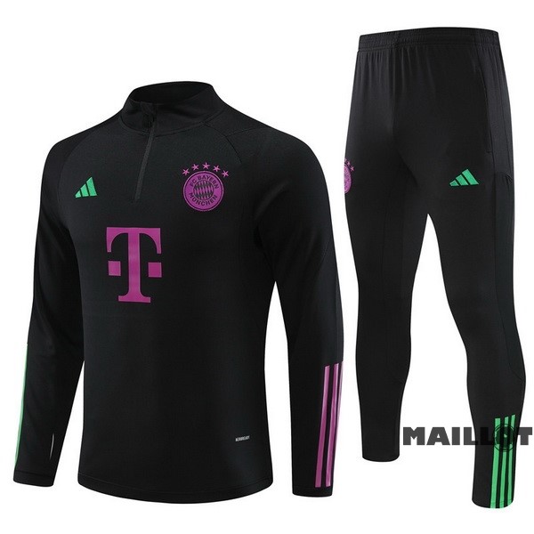 Foot Maillot Pas Cher Ensemble Complet Sudadera Entrainement Bayern Múnich 2023 2024 Noir Purpura