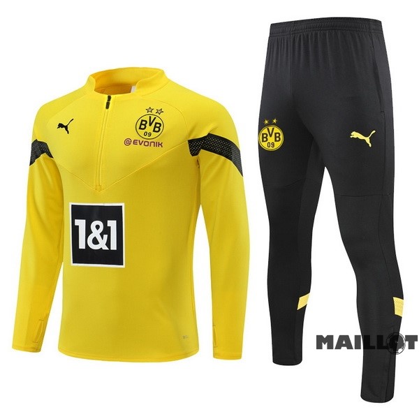 Foot Maillot Pas Cher Ensemble Complet Sudadera Entrainement Borussia Dortmund 2022 2023 Jaune II Noir