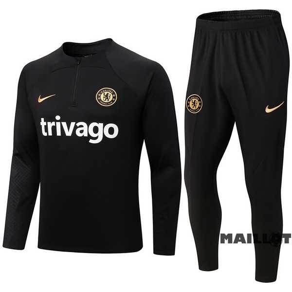 Foot Maillot Pas Cher Ensemble Complet Sudadera Entrainement Chelsea 2022 2023 Noir