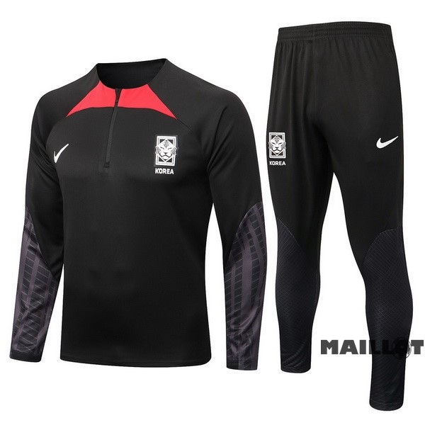 Foot Maillot Pas Cher Ensemble Complet Sudadera Entrainement Corée 2022 Noir