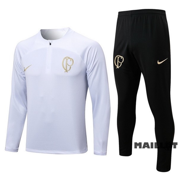 Foot Maillot Pas Cher Ensemble Complet Sudadera Entrainement Corinthians Paulista 2022 2023 Blanc