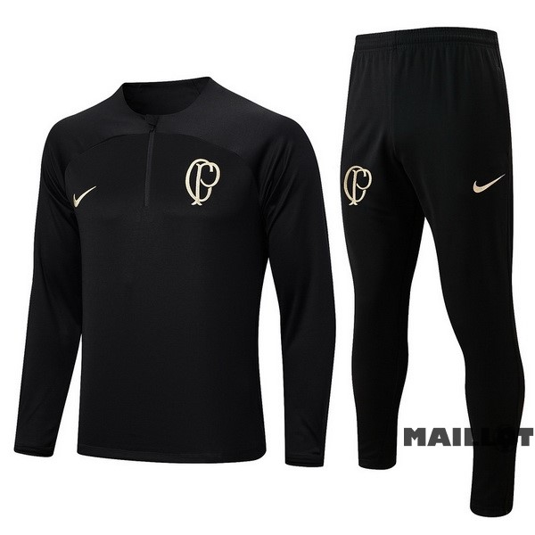 Foot Maillot Pas Cher Ensemble Complet Sudadera Entrainement Corinthians Paulista 2022 2023 Noir