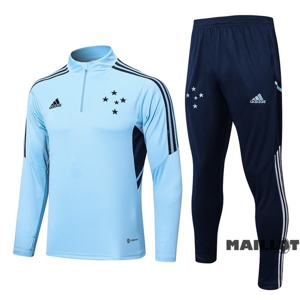 Foot Maillot Pas Cher Ensemble Complet Sudadera Entrainement Cruzeiro 2022 2023 Bleu Clair