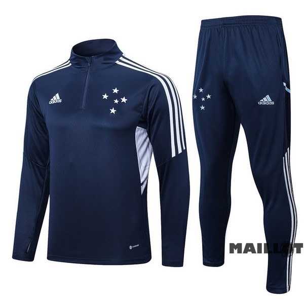 Foot Maillot Pas Cher Ensemble Complet Sudadera Entrainement Cruzeiro 2022 2023 Bleu Marine