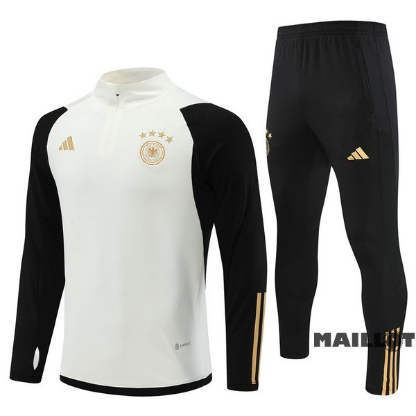 Foot Maillot Pas Cher Ensemble Complet Sudadera Entrainement Enfant Allemagne 2022 Blanc I Jaune Noir