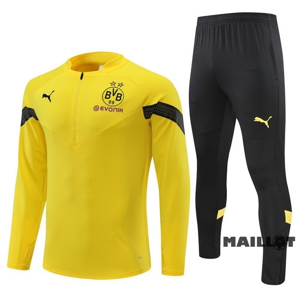 Foot Maillot Pas Cher Ensemble Complet Sudadera Entrainement Enfant Borussia Dortmund 2022 2023 Jaune I Noir