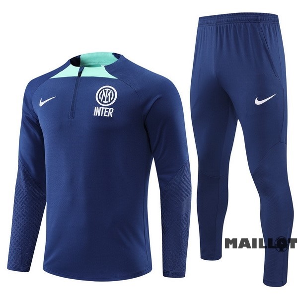 Foot Maillot Pas Cher Ensemble Complet Sudadera Entrainement Enfant Inter Milán 2022 2023 Bleu