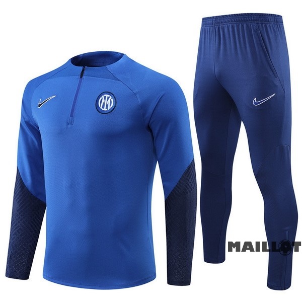 Foot Maillot Pas Cher Ensemble Complet Sudadera Entrainement Enfant Inter Milán 2022 2023 I Bleu