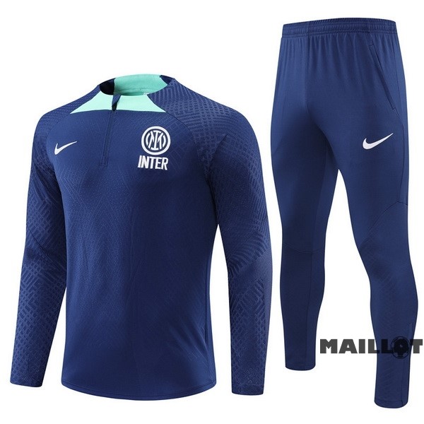 Foot Maillot Pas Cher Ensemble Complet Sudadera Entrainement Enfant Joueurs Inter Milán 2022 2023 Bleu