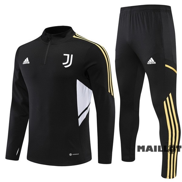 Foot Maillot Pas Cher Ensemble Complet Sudadera Entrainement Enfant Juventus 2022 2023 Noir I Blanc