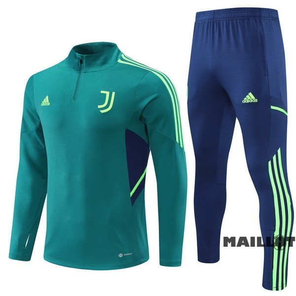 Foot Maillot Pas Cher Ensemble Complet Sudadera Entrainement Enfant Juventus 2022 2023 Vert I Bleu