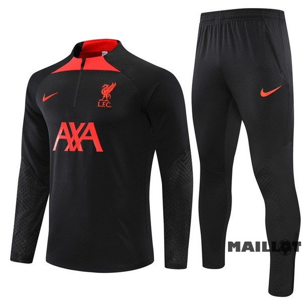 Foot Maillot Pas Cher Ensemble Complet Sudadera Entrainement Enfant Liverpool 2022 2023 Noir