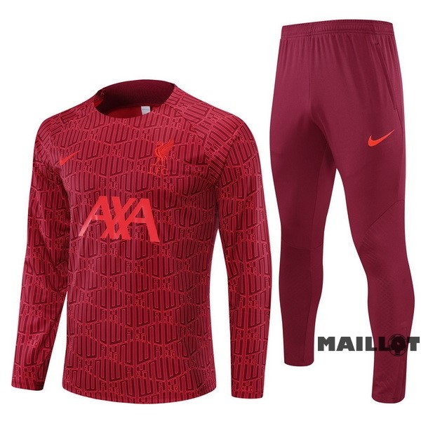 Foot Maillot Pas Cher Ensemble Complet Sudadera Entrainement Enfant Liverpool 2022 2023 Rouge