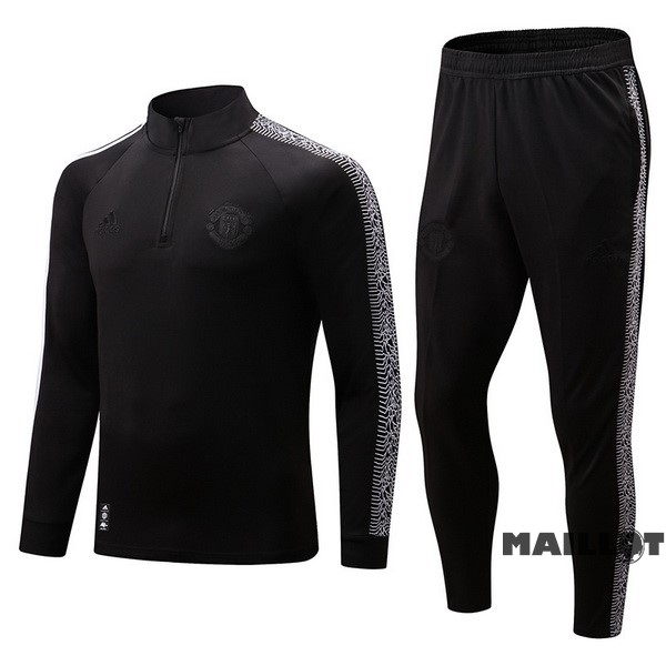 Foot Maillot Pas Cher Ensemble Complet Sudadera Entrainement Enfant Manchester United 2022 2023 I Noir