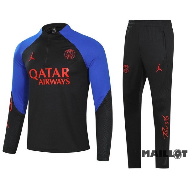 Foot Maillot Pas Cher Ensemble Complet Sudadera Entrainement Enfant Paris Saint Germain 2022 2023 Noir Bleu