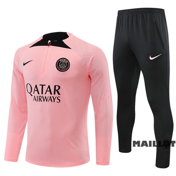 Foot Maillot Pas Cher Ensemble Complet Sudadera Entrainement Enfant Paris Saint Germain 2022 2023 Rose I Noir