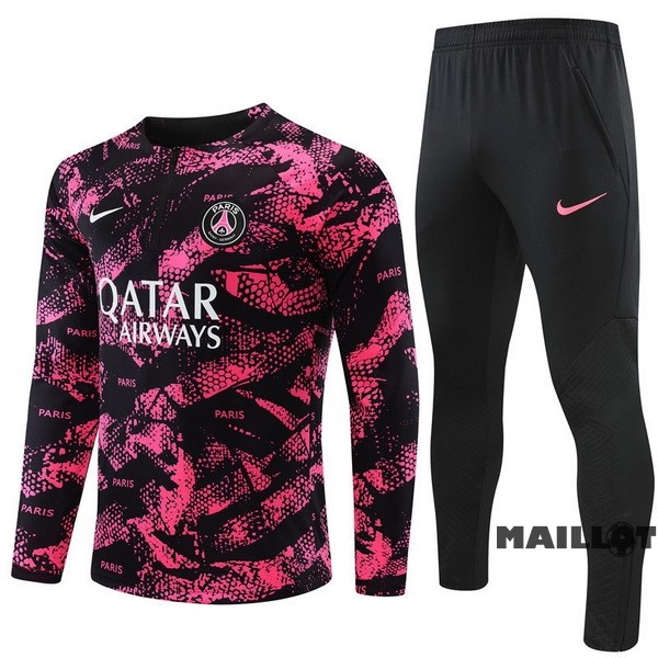 Foot Maillot Pas Cher Ensemble Complet Sudadera Entrainement Enfant Paris Saint Germain 2022 2023 Rose Noir