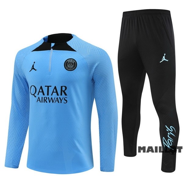 Foot Maillot Pas Cher Ensemble Complet Sudadera Entrainement Enfant Paris Saint Germain 2023 2024 Bleu I Noir