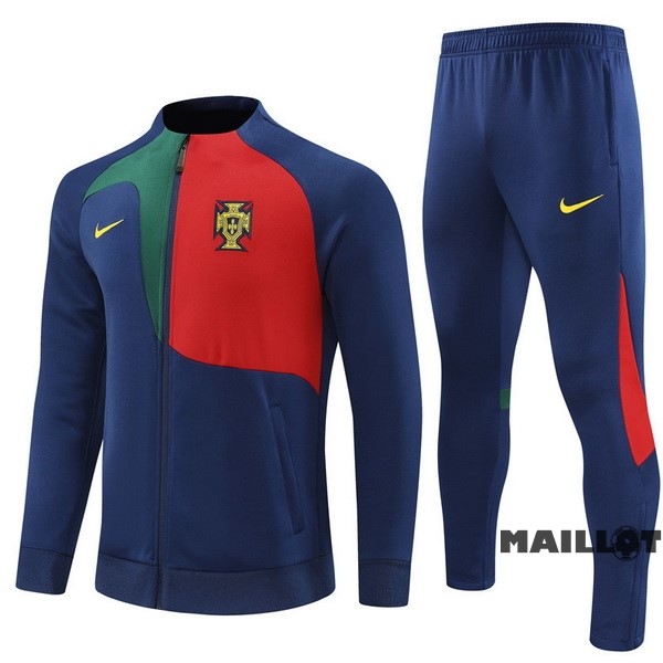 Foot Maillot Pas Cher Ensemble Complet Sudadera Entrainement Enfant Portugal 2022 Rouge Noir