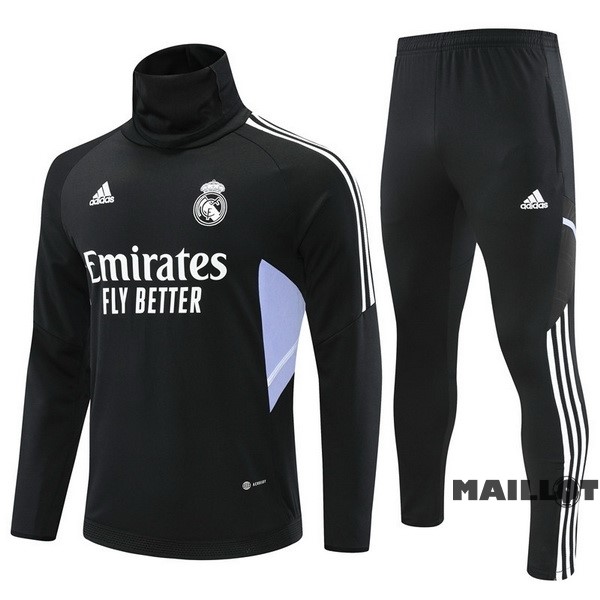 Foot Maillot Pas Cher Ensemble Complet Sudadera Entrainement Enfant Real Madrid 2022 2023 Noir Purpura