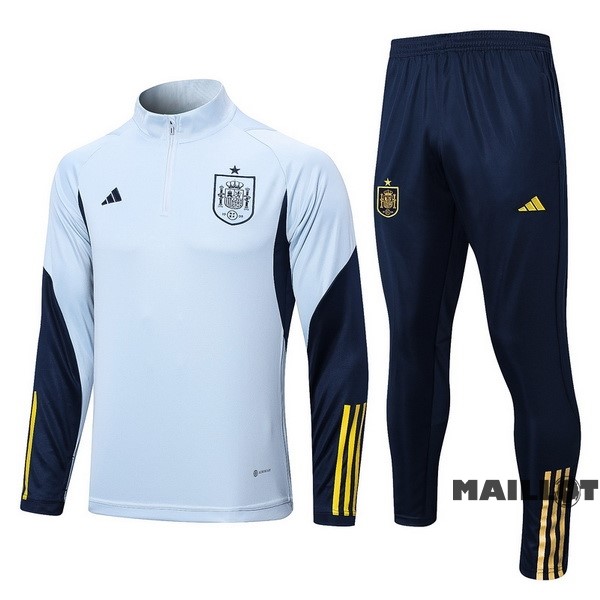 Foot Maillot Pas Cher Ensemble Complet Sudadera Entrainement Espagne 2022 Bleu Clair