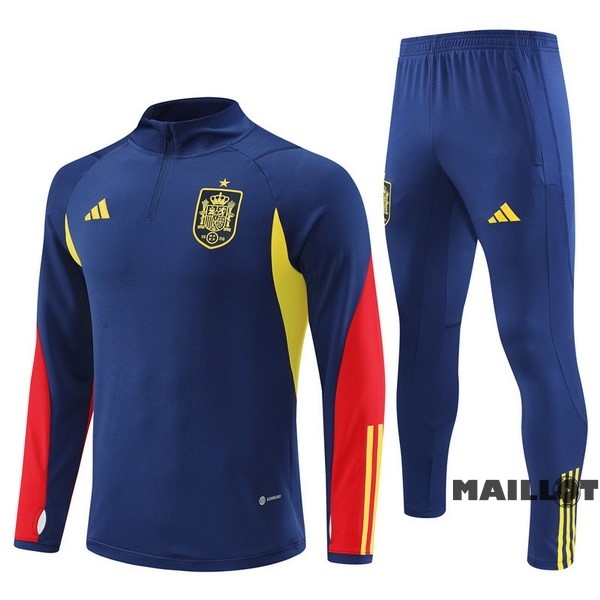 Foot Maillot Pas Cher Ensemble Complet Sudadera Entrainement Espagne 2022 Bleu II Marine