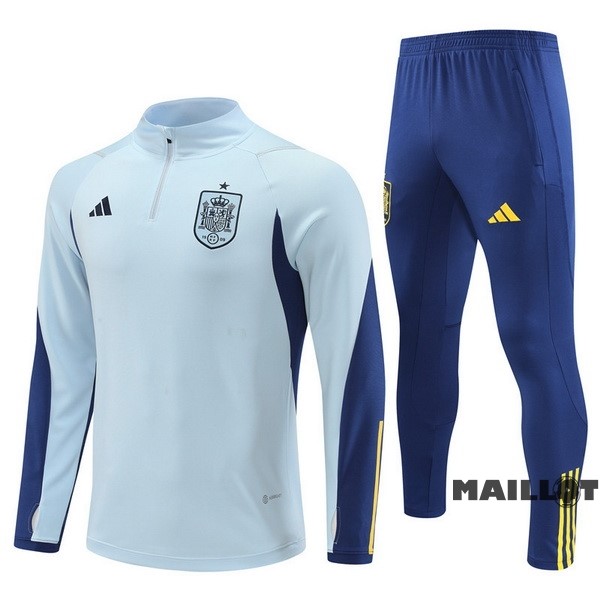 Foot Maillot Pas Cher Ensemble Complet Sudadera Entrainement Espagne 2022 Bleu I Clair