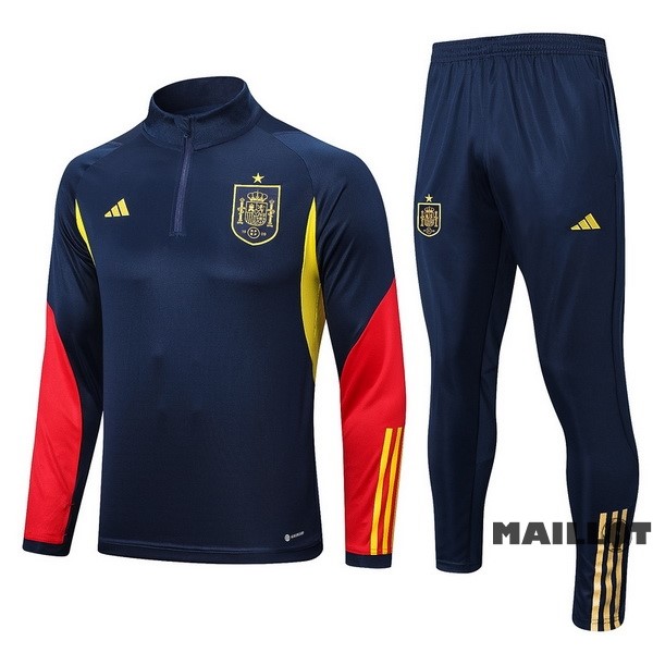 Foot Maillot Pas Cher Ensemble Complet Sudadera Entrainement Espagne 2022 Bleu I Marine