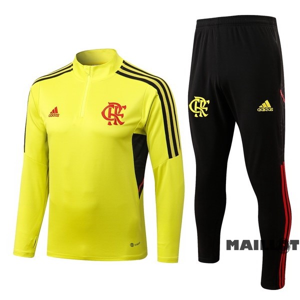 Foot Maillot Pas Cher Ensemble Complet Sudadera Entrainement Flamengo 2022 2023 Jaune Noir