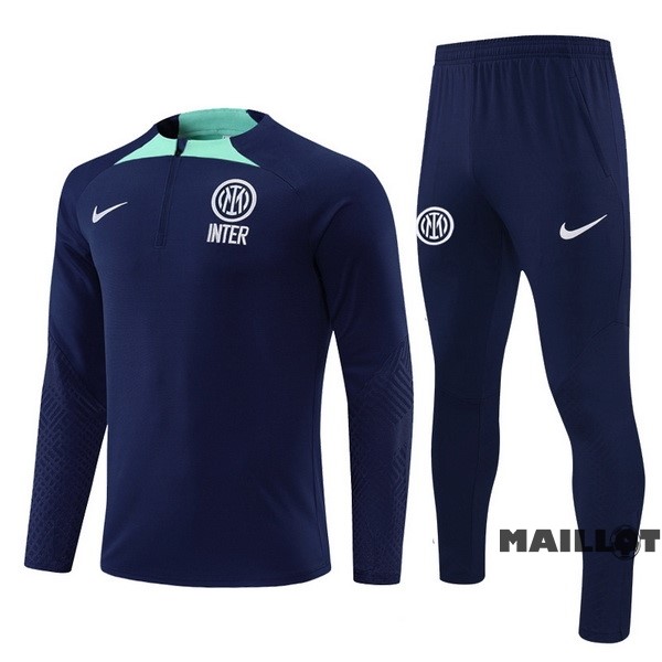 Foot Maillot Pas Cher Ensemble Complet Sudadera Entrainement Inter Milán 2022 2023 Bleu Marine