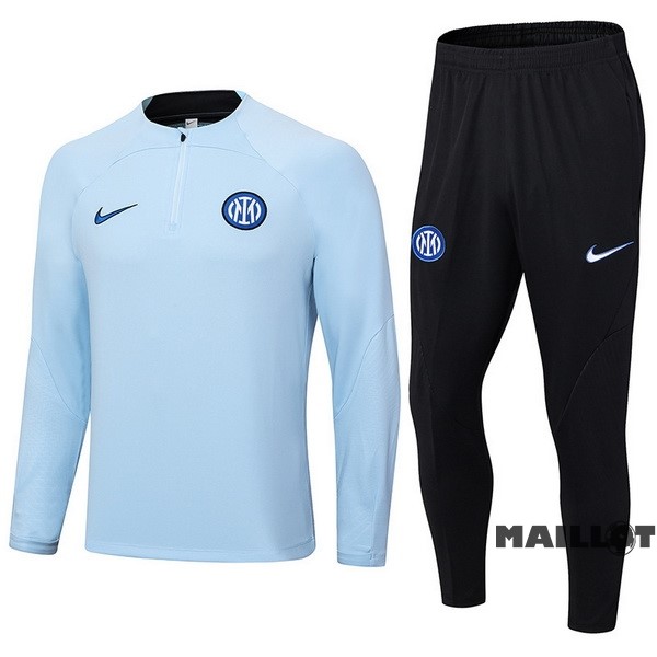 Foot Maillot Pas Cher Ensemble Complet Sudadera Entrainement Inter Milán 2023 2024 Bleu Noir