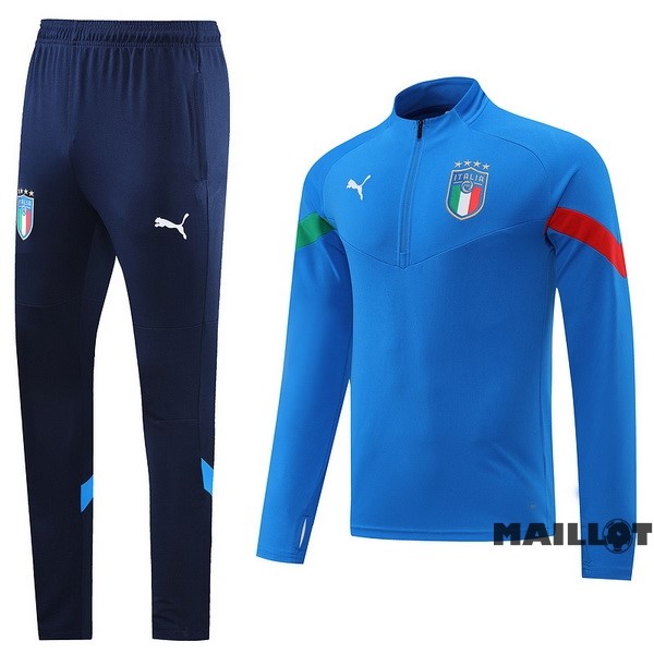 Foot Maillot Pas Cher Ensemble Complet Sudadera Entrainement Italie 2022 Bleu