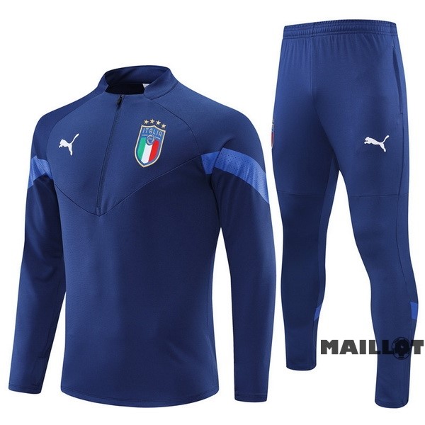 Foot Maillot Pas Cher Ensemble Complet Sudadera Entrainement Italie 2022 Bleu IIII Marine