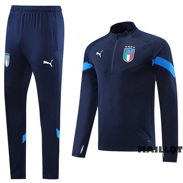 Foot Maillot Pas Cher Ensemble Complet Sudadera Entrainement Italie 2022 Bleu Marine