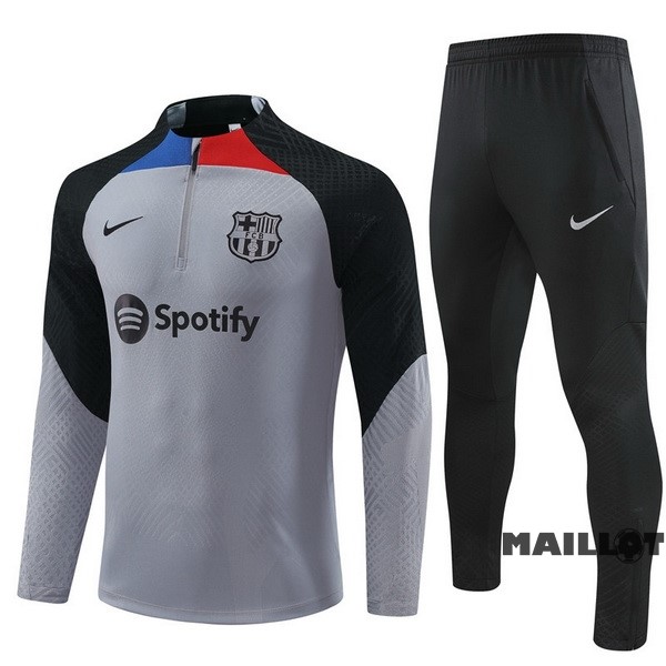 Foot Maillot Pas Cher Ensemble Complet Sudadera Entrainement Joueurs Barcelona 2022 2023 Gris Noir