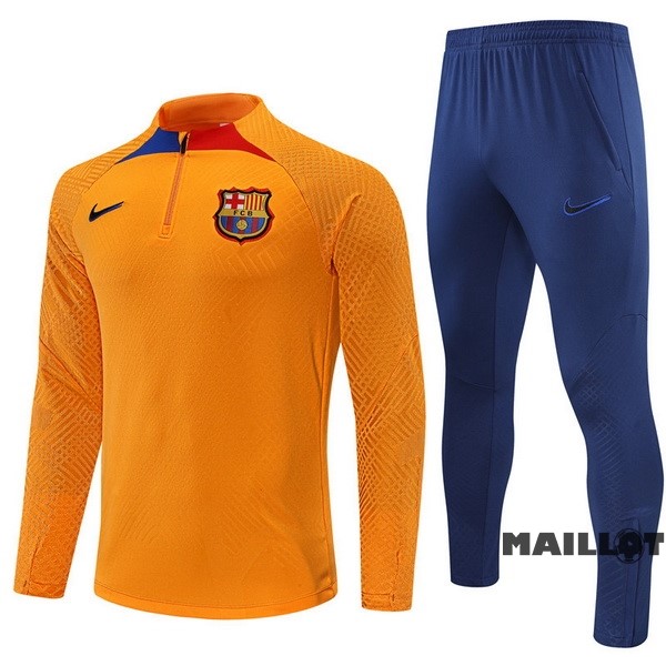 Foot Maillot Pas Cher Ensemble Complet Sudadera Entrainement Joueurs Barcelona 2022 2023 Jaune Bleu