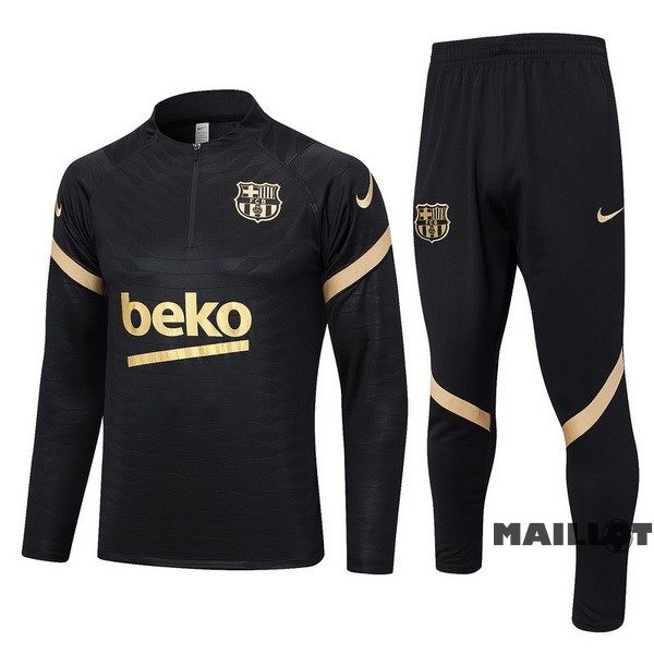 Foot Maillot Pas Cher Ensemble Complet Sudadera Entrainement Joueurs Barcelona 2023 2024 Noir Jaune