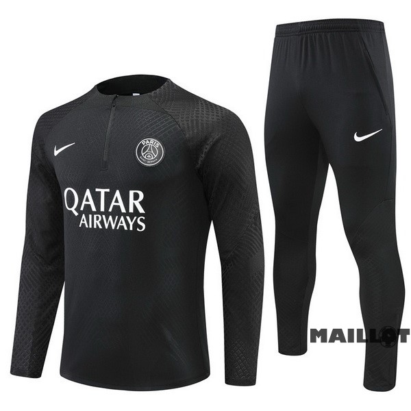 Foot Maillot Pas Cher Ensemble Complet Sudadera Entrainement Joueurs Enfant Paris Saint Germain 2022 2023 Noir