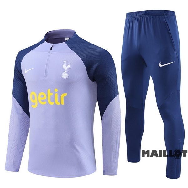 Foot Maillot Pas Cher Ensemble Complet Sudadera Entrainement Joueurs Enfant Tottenham Hotspur 2023 2024 Purpura Bleu